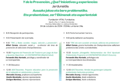 Jornada ASAJER: El juego de azar y su problemática. Y de la prevención, ¿qué? Iniciativas y experiencias.